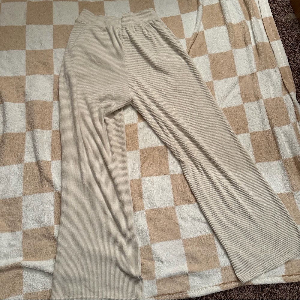 Hollister Cozy Ribbed Wide Leg Sleep Pants Lounge Pant - Picture 6 of 7